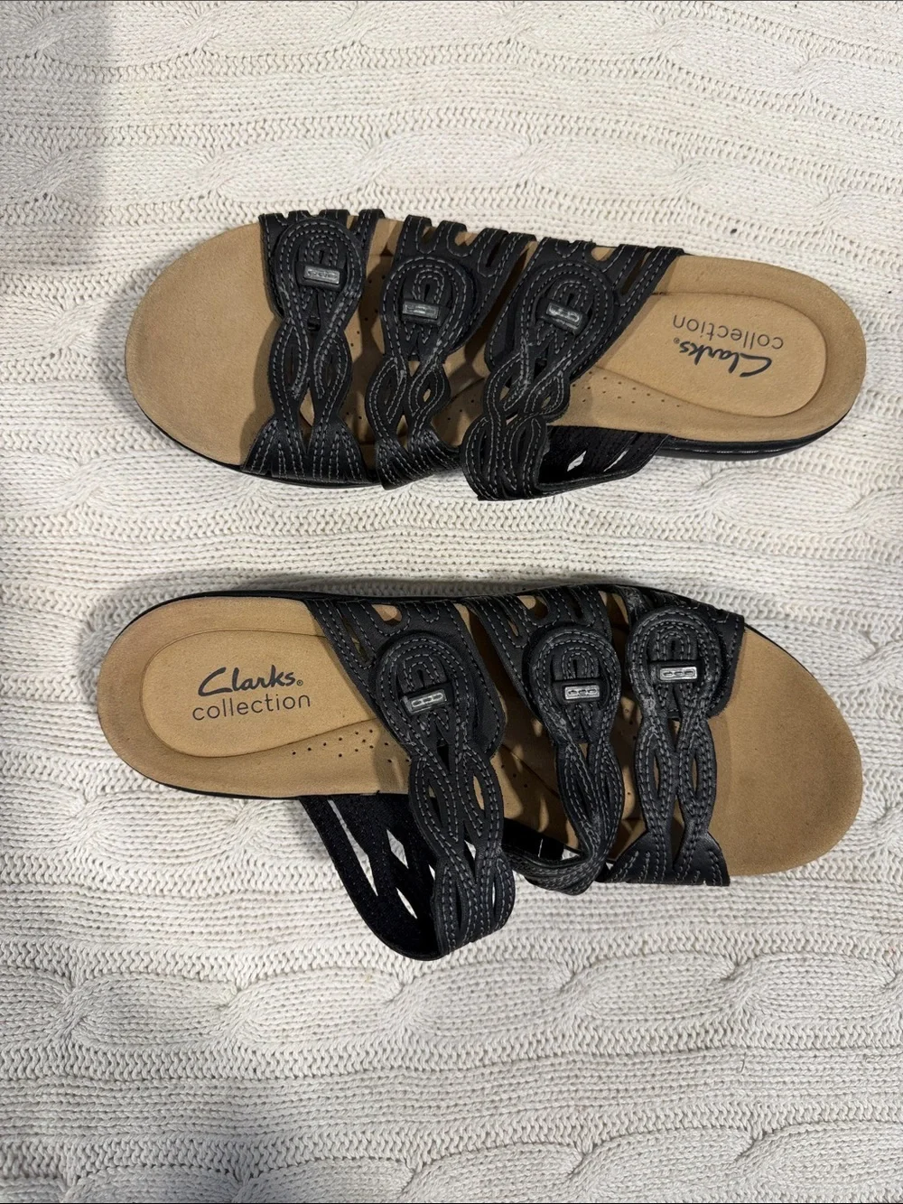 Clark’s black Braided Slide Sandals - Women's size 8